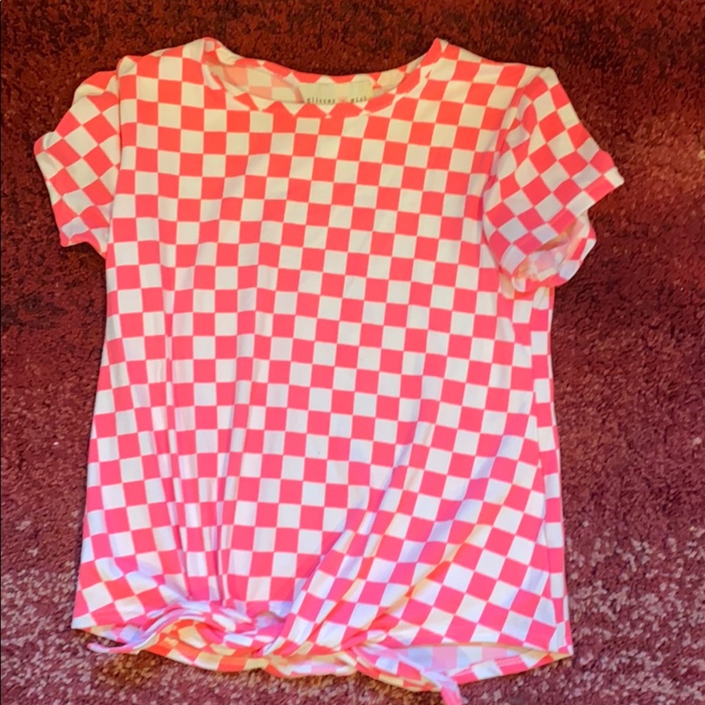 Pink checkerd shirt